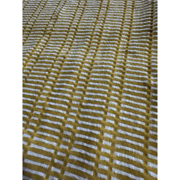 Anthropologie W5 Yellow Striped Tank Top Black Trim White Tassel Fringe Size M - Picture 6 of 7